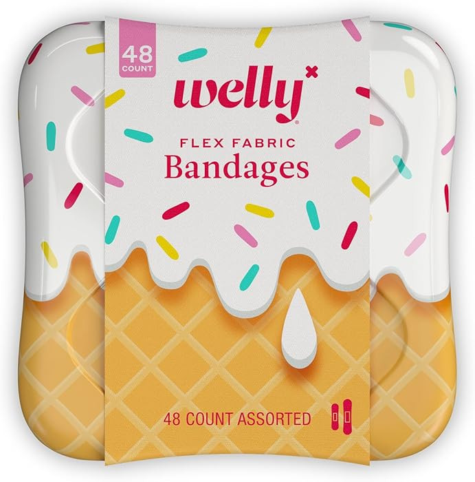 Amazon.com: Welly Bandages | Adhesive Flexible Fabric Bravery Badges | Assorted Shapes for Minor ... | Amazon (US)