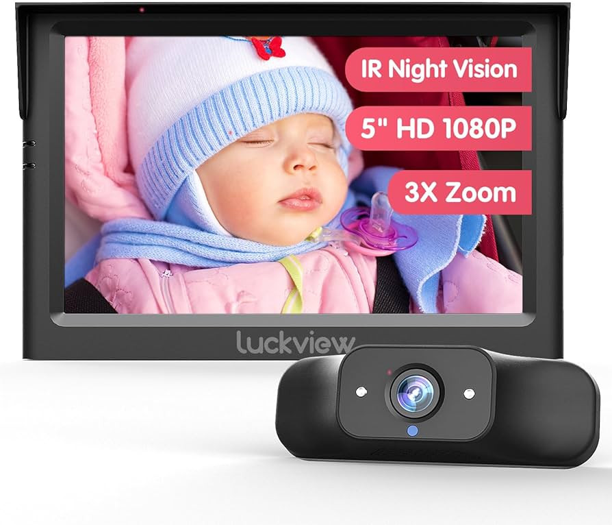 BM1 Baby Car Camera, 5'' 1080P Mirror Monitor with IR Night Vision, 3X Zoom in Closer, Full Cryst... | Amazon (US)