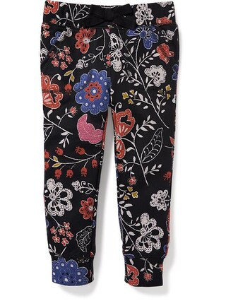 Old Navy Floral Fleece Joggers For Toddler Size 18-24 M - Black | Old Navy US
