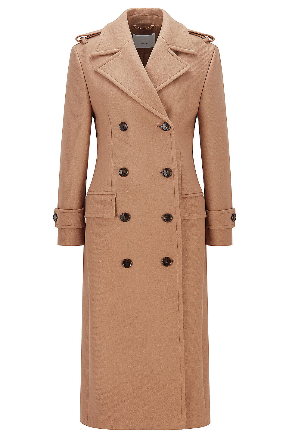 BOSS - Double-breasted coat with logo-jacquard lining | Hugo Boss (UK)