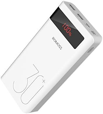 ROMOSS Sense8P+ 30000mAh Power Bank, 18W Type C PD Fast Charge Portable Charger with 3 Outputs and 3 | Amazon (US)