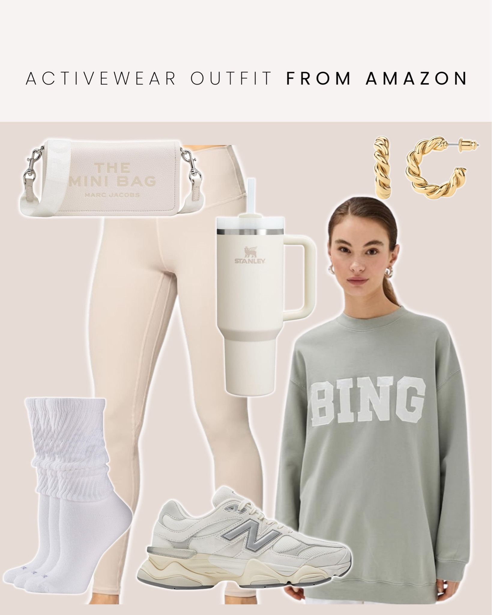 Workout activewear outfit idea — from Amazon. Leggings, new balance sneakers, anine bing sweatshirt, white socks, Marc Jacob’s bag

#LTKfindsunder100 #LTKActive #LTKfitness