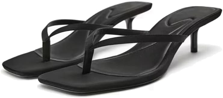 Women's Miami Kitten Heels Sandals Square Open Toe Thong Sandal Flip Flop Heels +Memory Foam Heel... | Amazon (US)