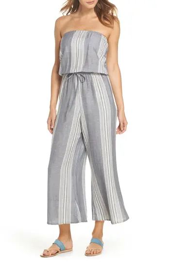 Women's Elan Strapless Cover-Up Jumpsuit, Size Small - Blue | Nordstrom