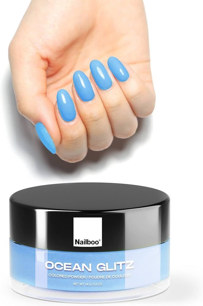 Nailboo PREMIUM (Bright Sky Blue) Ocean Glitz Nail Dip Powder DIY Nails Dip Powder Long-Lasting D... | Amazon (US)