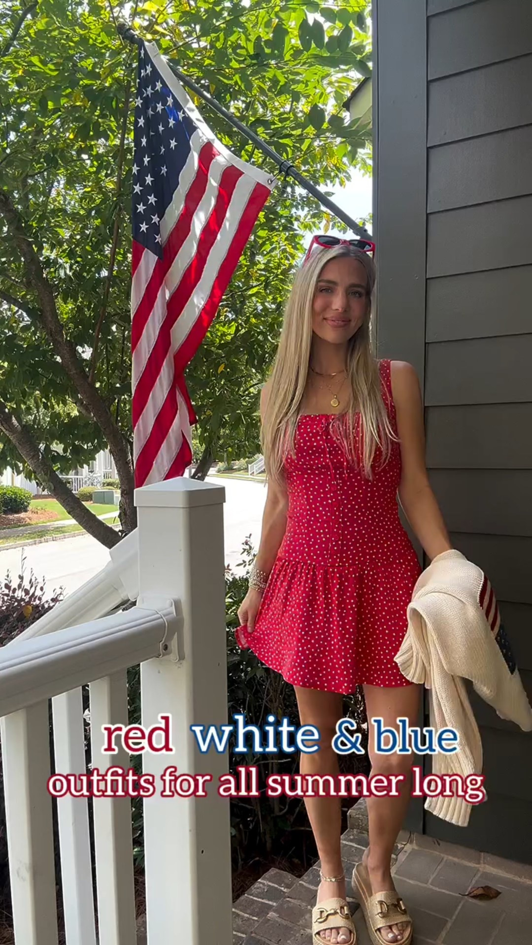 some red white and blue summer outfits for 4th of July inspo ❤️🤍💙 nothing too cheesy though so it can be perfect for all summer long. lots of linen and knits for outdoor heat and indoor cold girlies. and almost all of it is on sale!! this is part one of 2 and serves for my day 4/33 posts (which was yesterday 😜). linked it all on my @shop.ltk 🥰 #ltkseasonal #liketkit #zara #targetstyle #target #targetsale #ltkstyletip #redwhiteandblue #allamericansummer #summerstyle #summerknits #linen #ralphlauren #poloralphlauren #vintage #nancymeyers #momstyle