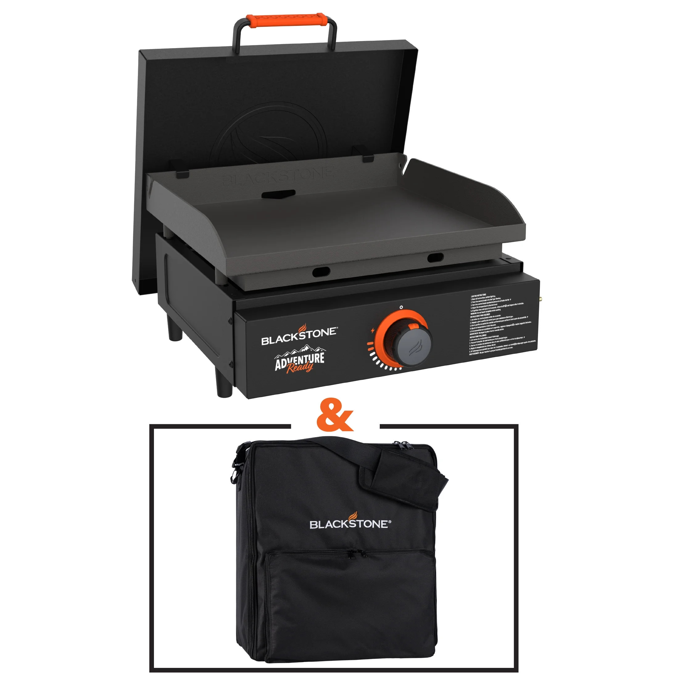 Blackstone Single Burner 17" Adventure Ready Propane Tabletop Griddle with Hard Cover with Carry ... | Walmart (US)