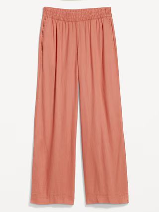 High-Waisted Linen-Blend Wide-Leg Pants for Women | Old Navy (US)