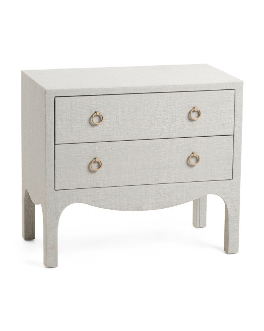 27in Linen Wrapped Two Drawer Side Table | Furniture & Lighting | Marshalls | Marshalls
