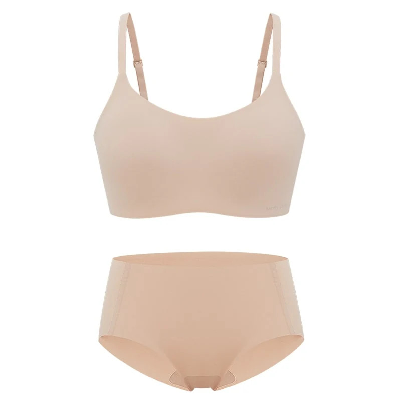 2021 Barely Zero® Your-Size-Is-The-Size Spaghetti Strap Wireless Bra + Brief Set Bundle | NEIWAI