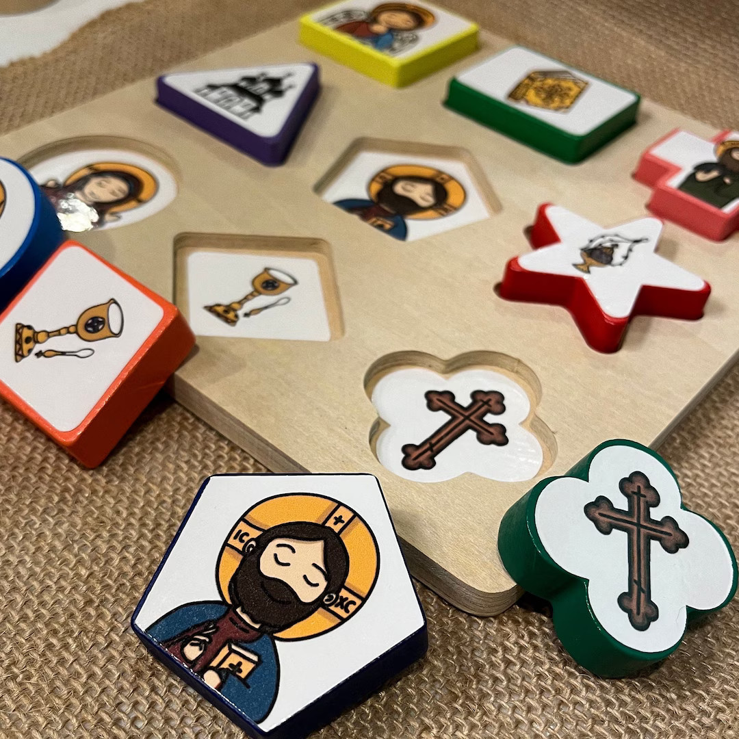 Icon Friends Wooden Shape Puzzle - Etsy | Etsy (US)