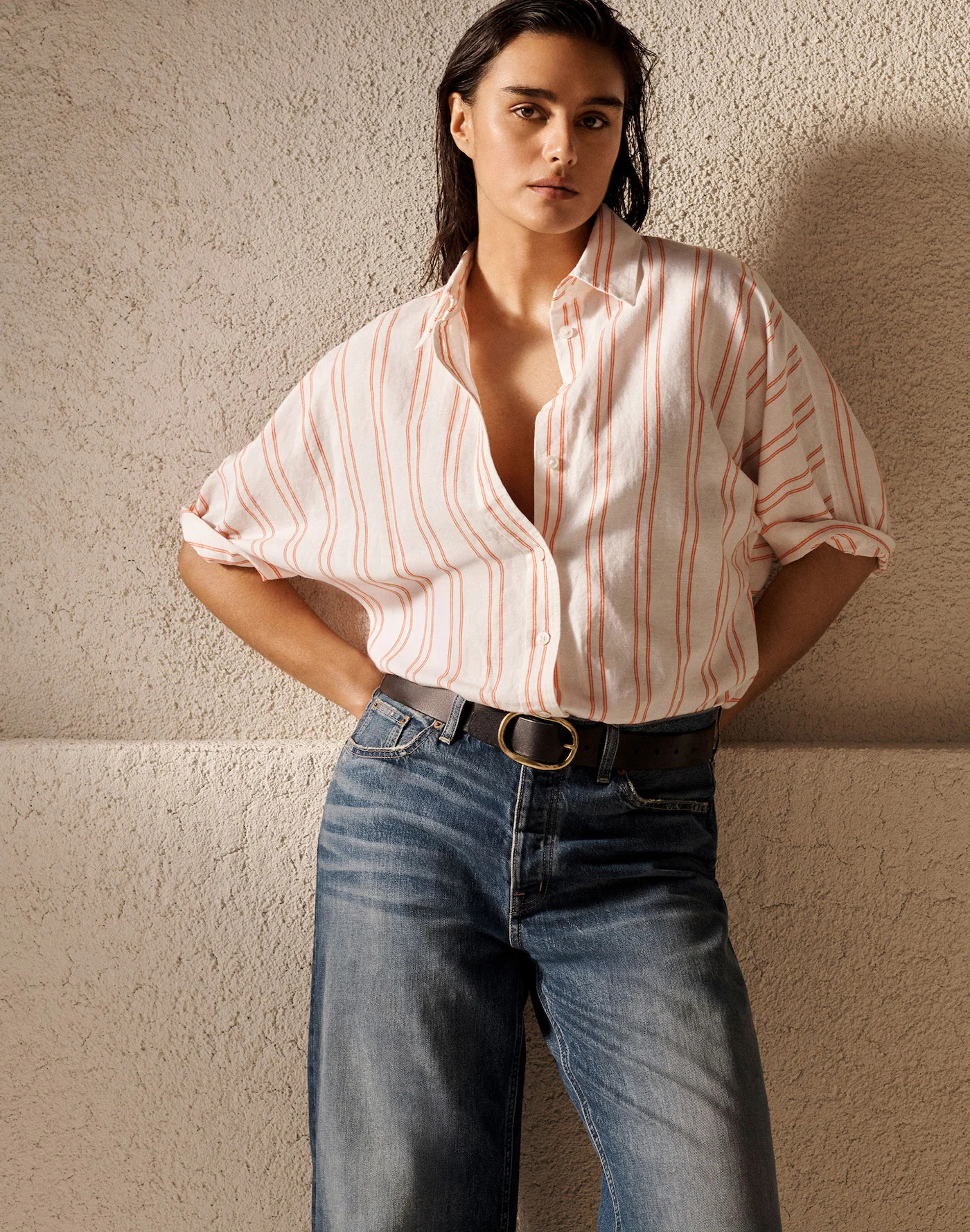 Oversized Pleated-Sleeve Button-Up Shirt | Madewell | Madewell