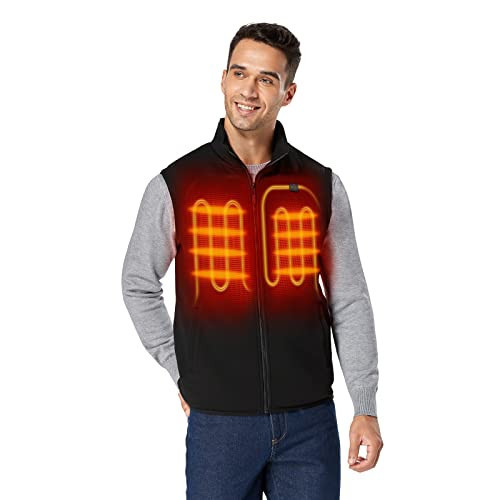 ORORO Men's Heated Vest with Battery, Lightweight Heating Fleece Vest (Charger Not Included) (Black, XXL) | Amazon (US)