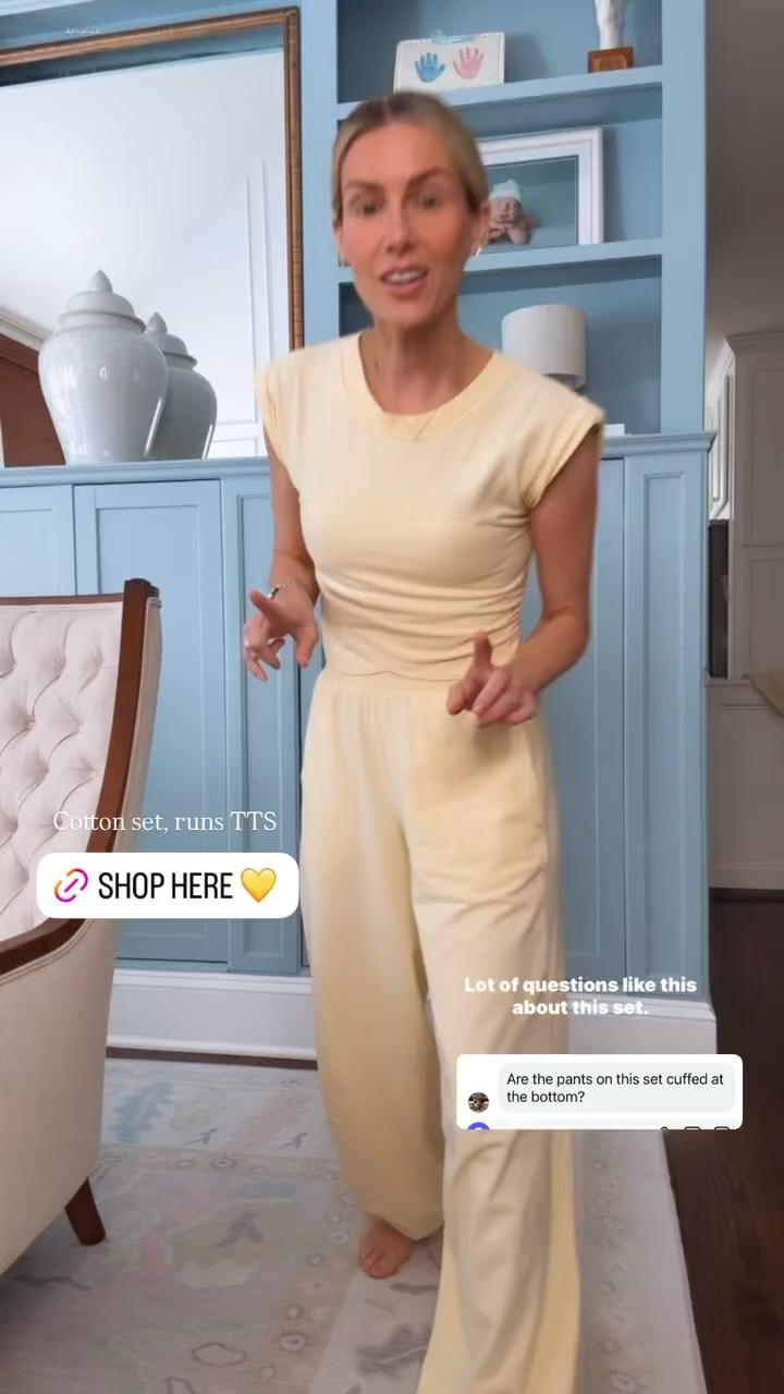 These 2 piece cotton sets are so easy to throw on and go! Perfect for running errands, coffee date or lounging around the house. Fits TTS, I’m 5’2 and wearing extra small for reference. 

#LTKPetite #LTKActive #LTKgrwm