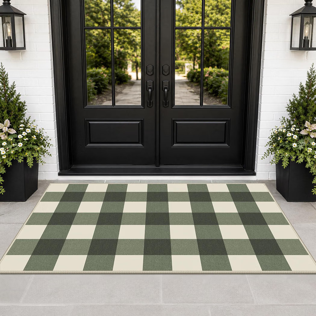 GENIMO 3x5 Outdoor Rug, Washable for Porch and Entryway, Sage Green | Amazon (US)
