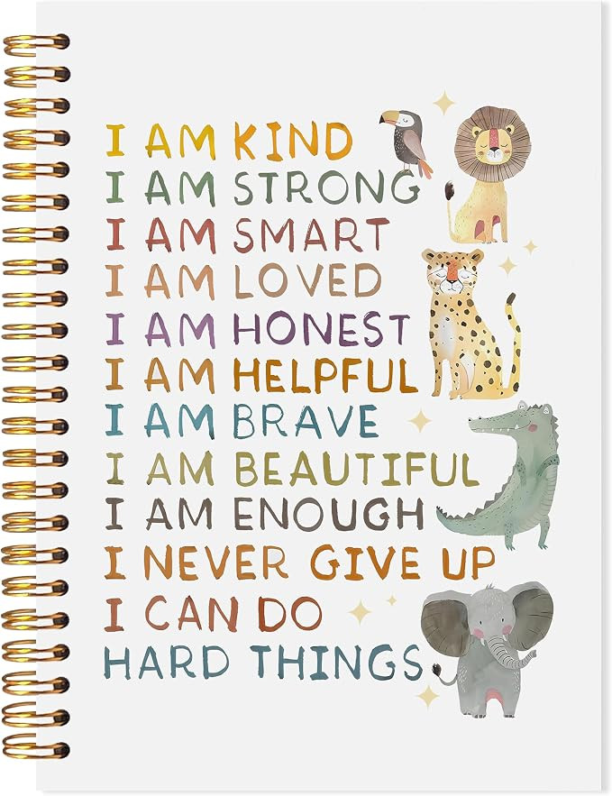 Affirmations for Kids Spiral Notebook, Inspirational Woodland Animals Journal for School Work, Af... | Amazon (US)