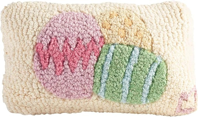 Chandler 4 Corners Artist-Designed Easter Eggs Hand-Hooked Wool Decorative Throw Pillow - Easter ... | Amazon (US)