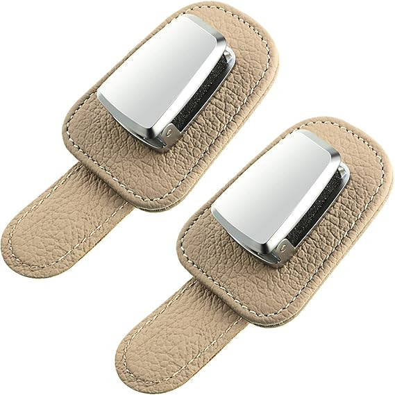 2 Packs Car Glasses Holder Universal Car Visor Sunglasses Holder Clip Leather Eyeglasses Hanger a... | Amazon (US)