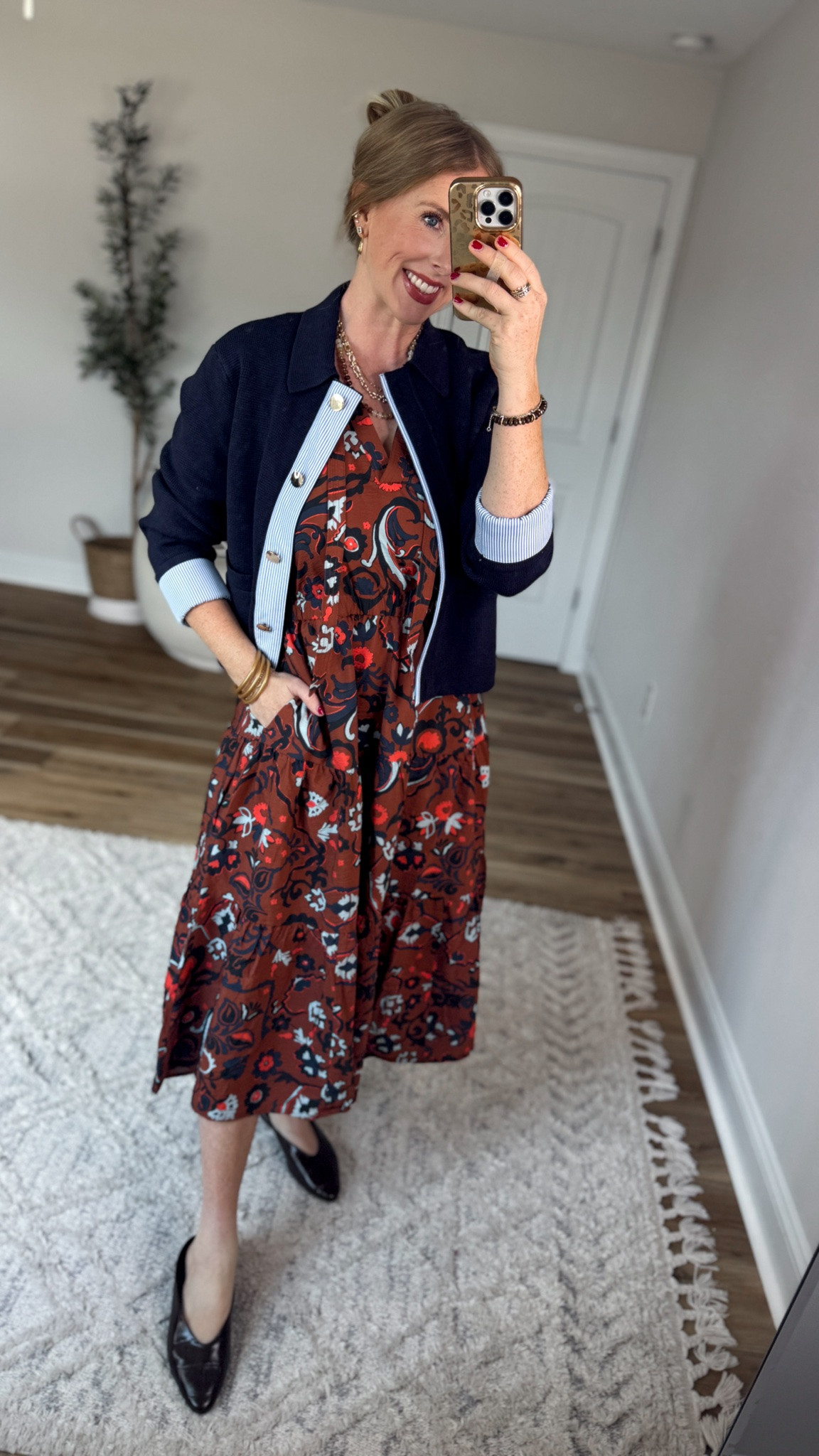 Daily try on, Walmart outfit, Walmart fashion, Walmart try on, Walmart style, scenario, midi dress, sweater jacket