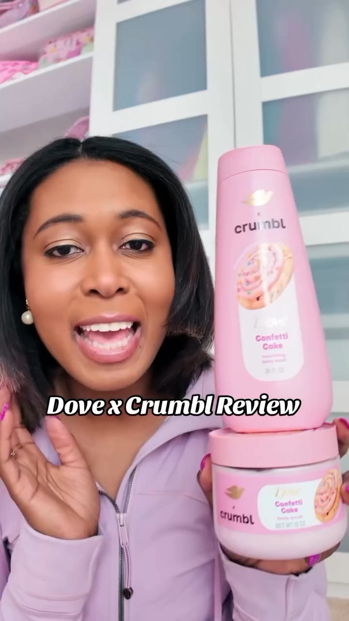 Reviewing the Dove x Crumbl collection! It smells like a delicious buttery birthday cake cookie! #crumbl #dovexcrumbl #crumblxdove #crumblcookies @crumbl @dove #crumblbodywash #confetticake