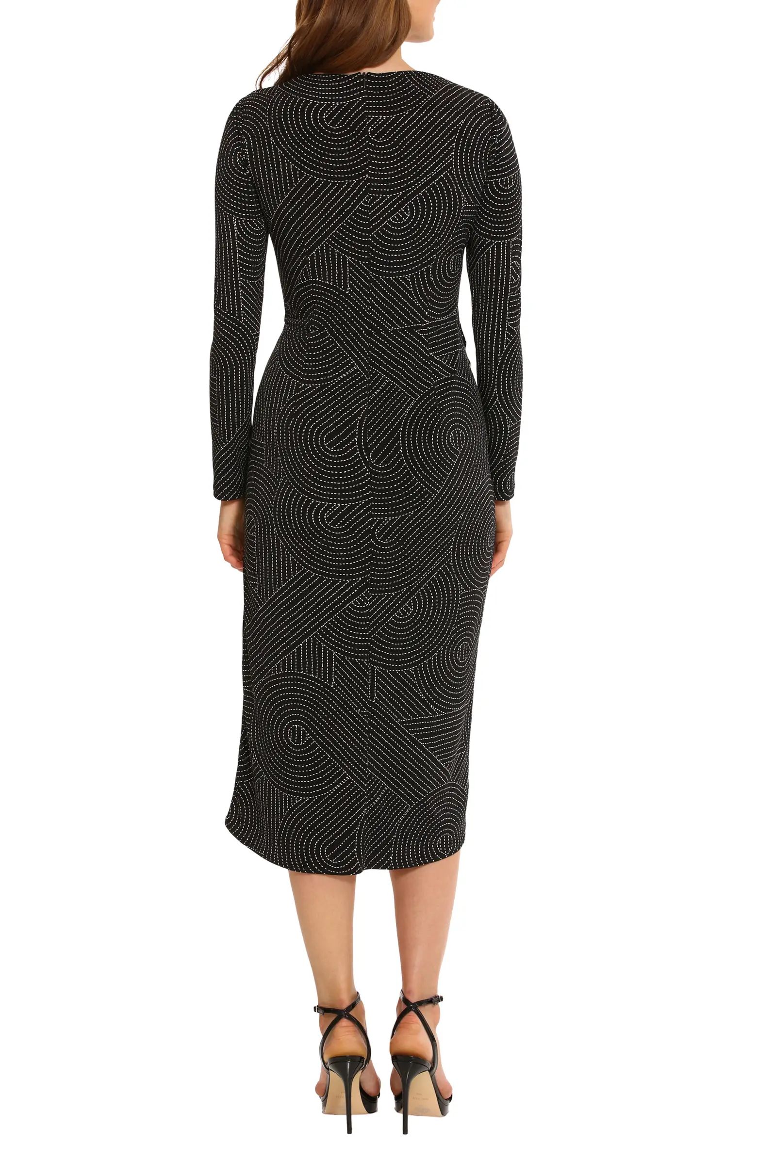 Abstract Print Long Sleeve Midi Dress | Nordstrom
