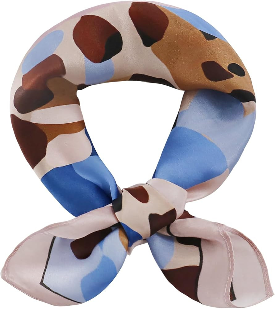 Ciormis 100% Mulberry Silk Scarf-Women's 21''/27''Square Silk Hair Head Scarf Neckerchief with Gi... | Amazon (US)