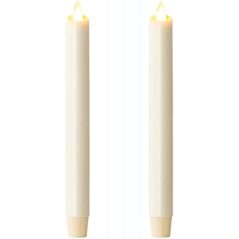 Luminara Set of 2 Moving Flame LED Taper (1x9.75), Flameless Candle, Melted Edge, Smooth Wax, Bat... | Amazon (US)