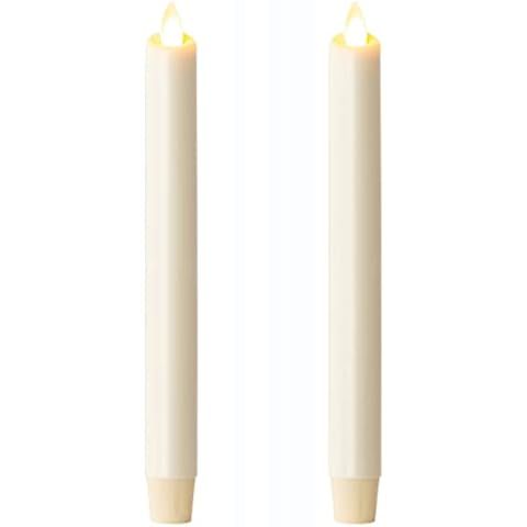 Luminara Set of 2 Moving Flame LED Taper (1x9.75), Flameless Candle, Melted Edge, Smooth Wax, Bat... | Amazon (US)