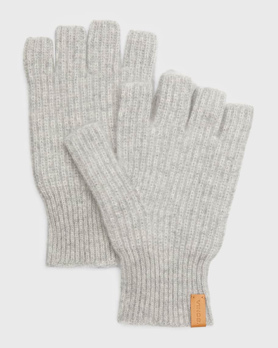 Vince Ribbed Cashmere Fingerless Gloves | Neiman Marcus