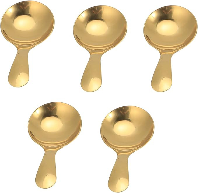 5pcs Mini Scoop for Canisters, Gold Mini Spoon Candy Scoops Stainless Steel Short Handle Spoon Sa... | Amazon (US)
