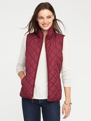 Old Navy Womens Quilted Vest For Women Gosh Garnet Size L | Old Navy US