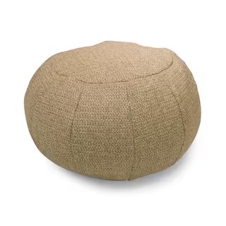 Hampton Bay Natural Woven Round Outdoor Pouf-8855-01020911 - The Home Depot | The Home Depot
