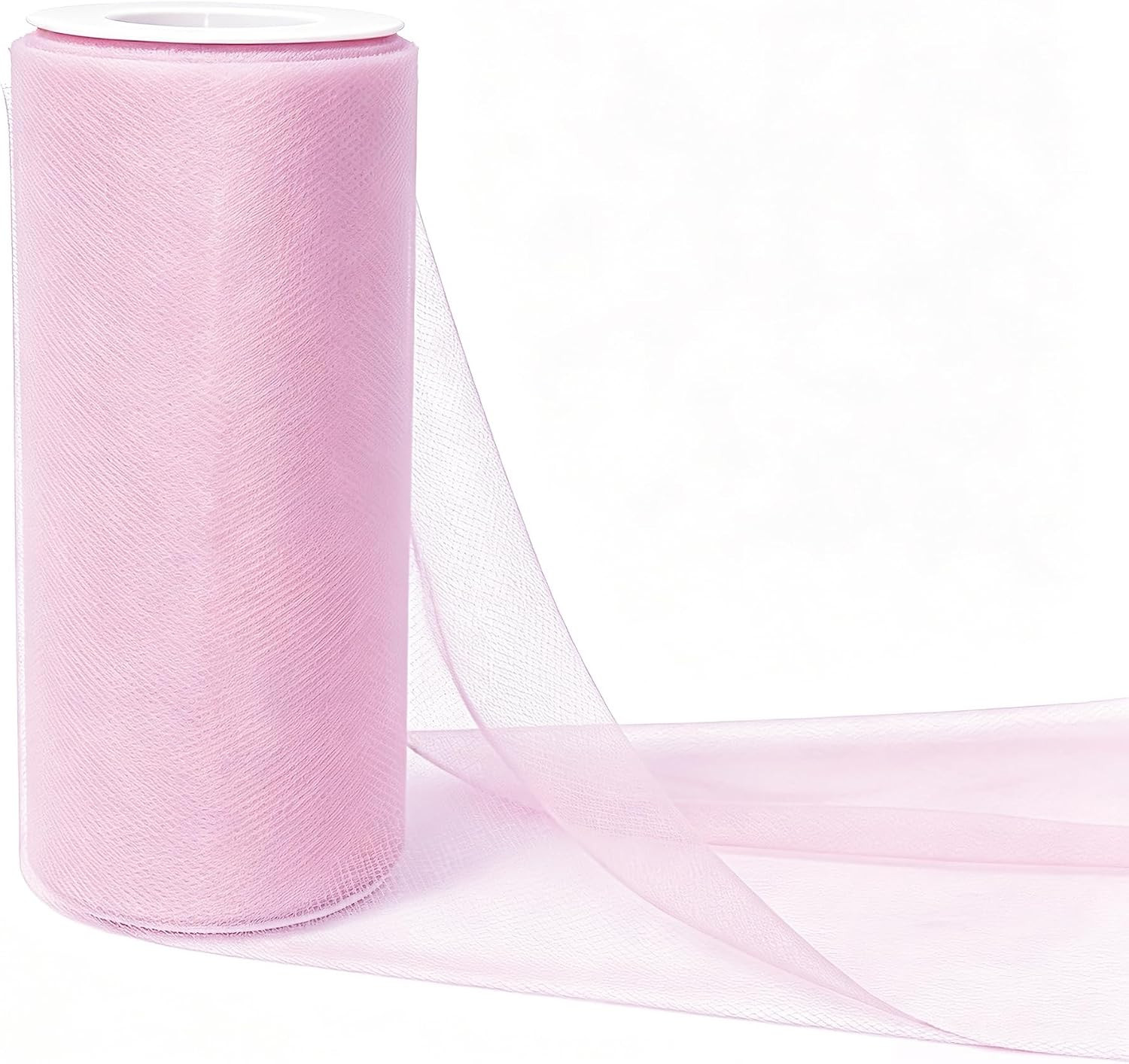 Hoyiie 6 Inch × 25 Yards Light Pink Tulle Fabric Ribbon Spool for Tutu Skirt DIY Craft Gift Wrapping Wedding Party Decoration | Amazon (US)