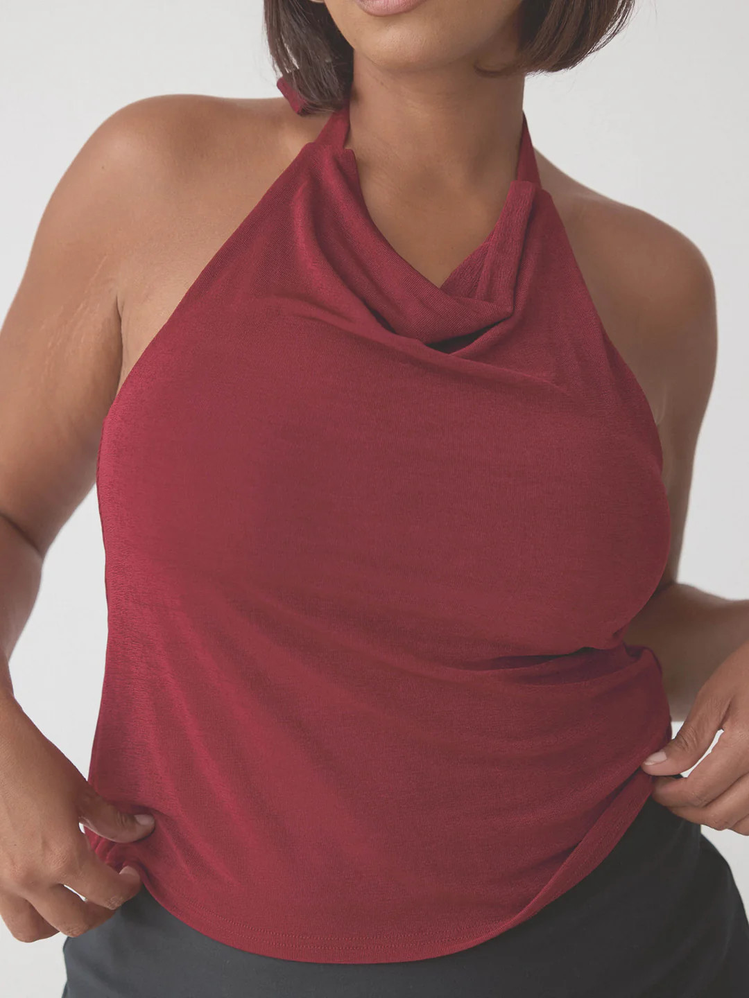 Braless High Cowl Neck Halter Brami | Klassy