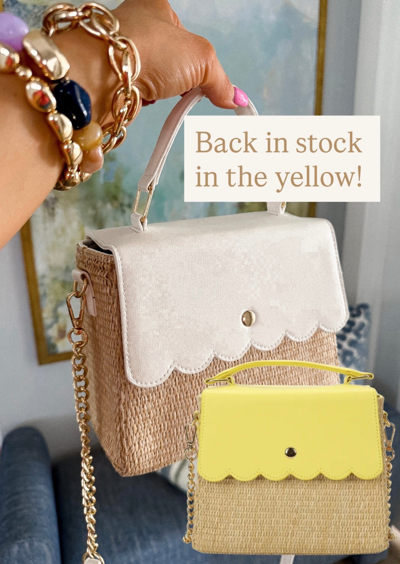 RUN don’t walk because these are BACK 😍 the cutest woven scallop bags on Walmart just restocked and now come in this dreamy yellow for spring 💛

They look so high-end with the structured shape, scalloped detail, and gold hardware… but at a fraction of the price 🙌🏼 I love the top handle + crossbody option which makes them perfect for everyday, brunch, or vacation outfits

The neutral + yellow are both so good, but I have a feeling this one will go FAST again!

#walmartfinds #walmartfashion #springaccessories #wovenbag #handbagstyle #affordablefashion #springstyle #vacationoutfits #coastalstyle #elevatedbasics #budgetstyle #walmartstyle #purselover #springtrends


#LTKootd