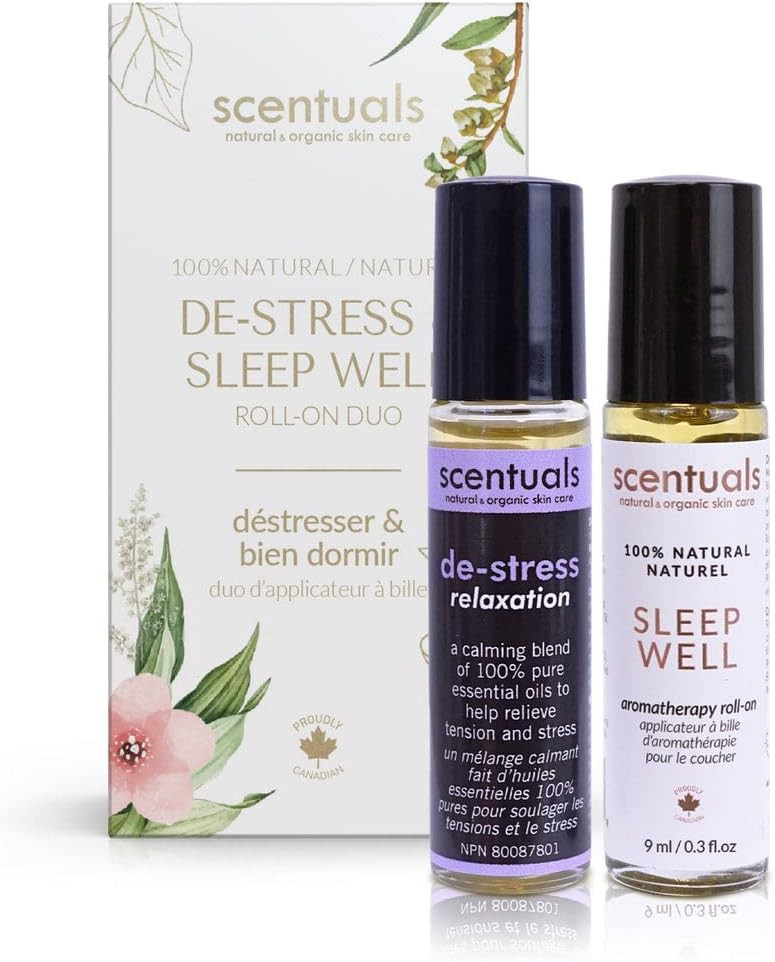Essential Oil Blend Roll On Set of 2: De-Stress & Sleep Well, 100% Pure Natural, Helps To Induce ... | Amazon (CA)