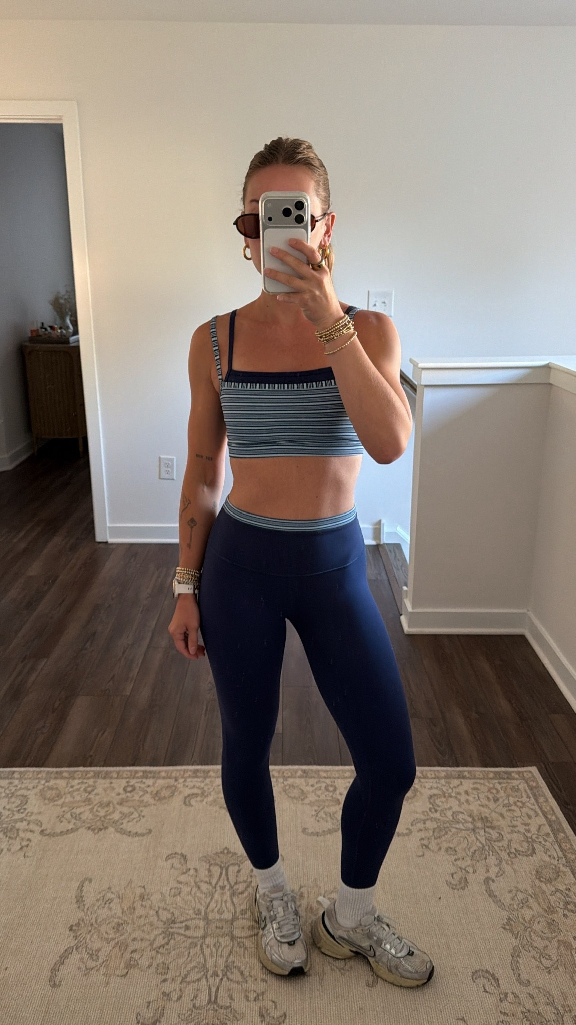 9/9/26 Morning Workout Outfit 💙

First workout back in a little while, so we’re easing into things with a morning walk + one of my favorite matching sets. 💙 Wearing this navy striped Abercrombie YPB set in an XS top + bottom, paired with my favorite Aritzia socks, Nike sneakers + Amazon sunglasses.

Such a cute, comfortable set for workouts, walks + everyday athleisure. Everything is linked here ✨

#LTKfitnessgoals #LTKActive #LTKootd