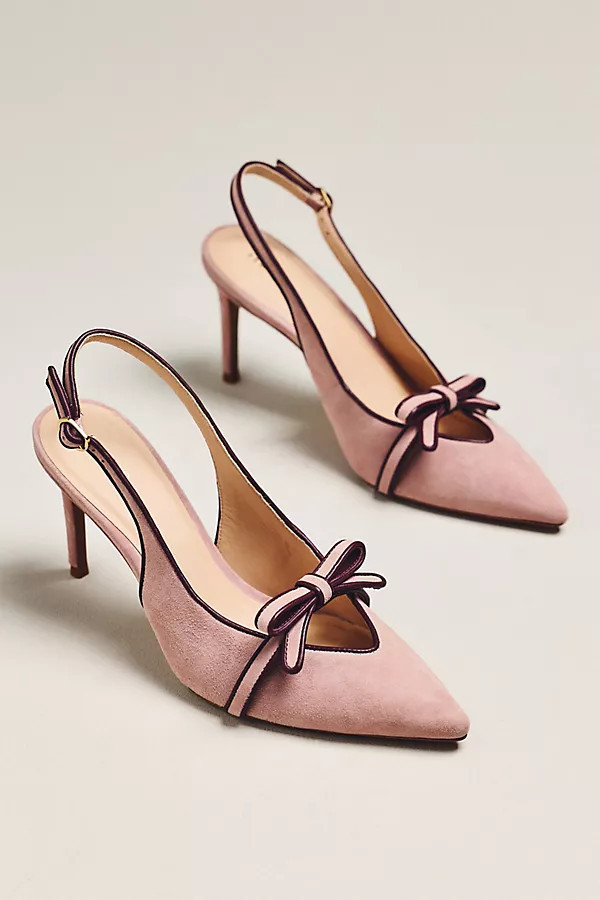 Bow Pointed-Toe Slingback Heels | Anthropologie (US)