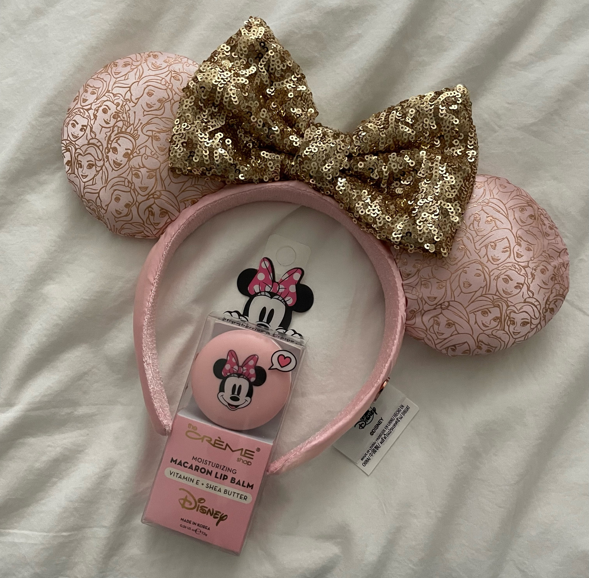 Disney princess ears and Disney macaroon lip balm  