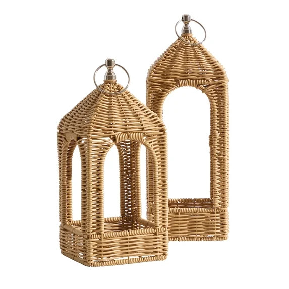 My Texas House Woven Rattan Lantern, 14.75 in. | Walmart (US)