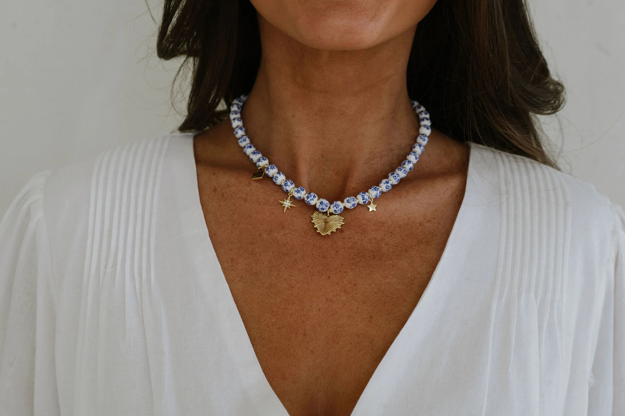 Emily Beaded Charm Necklace | These Three