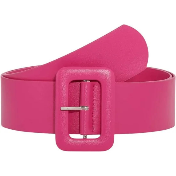 LinYooLi Women's Leather Belts Vintage Wide Square Buckle Belt | Walmart (US)