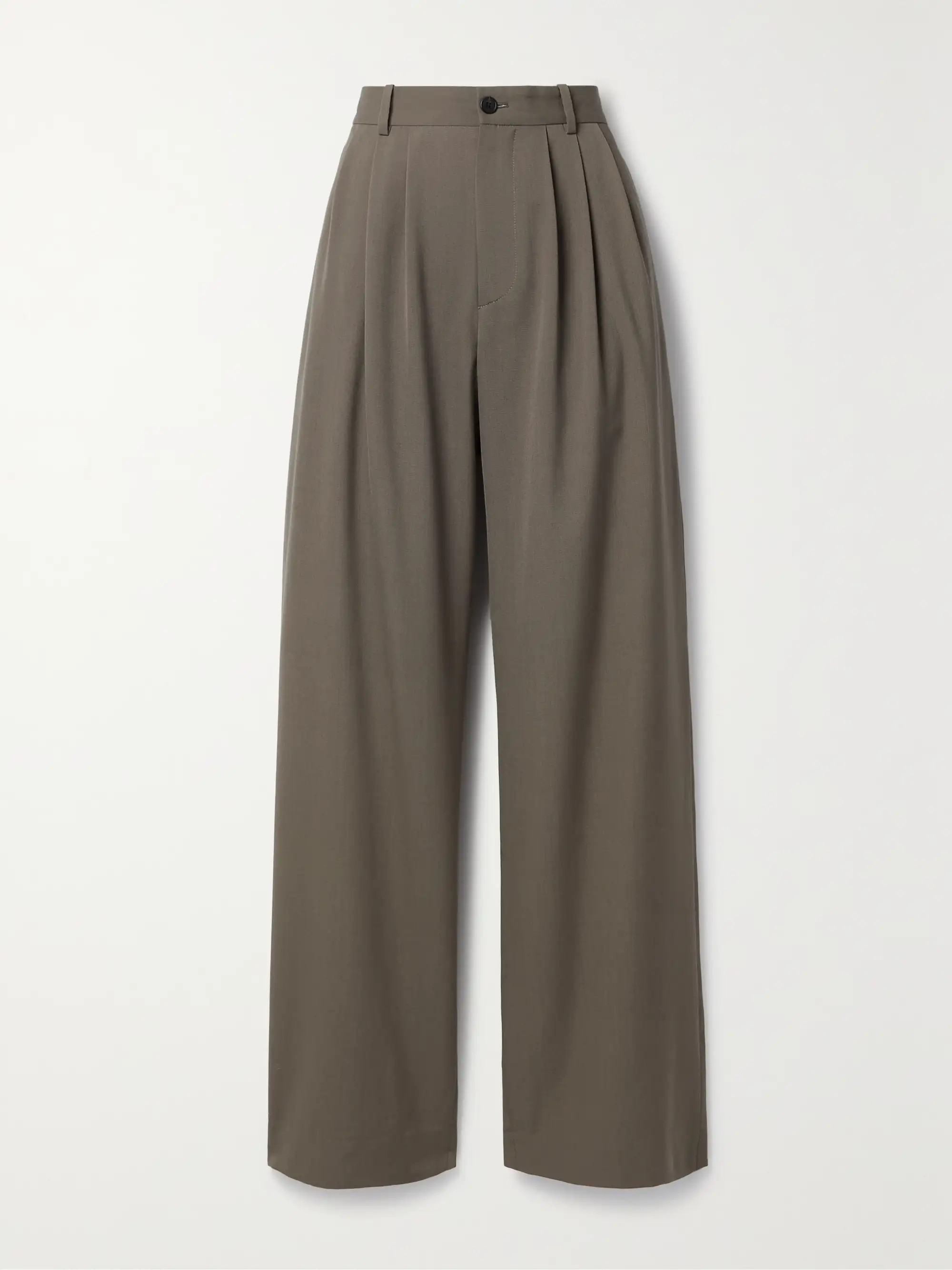 THE ROW Rufos pleated twill wide-leg pants | NET-A-PORTER | NET-A-PORTER (US)