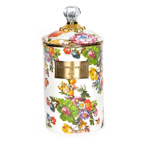 White Flower Market Large Canister | MacKenzie-Childs