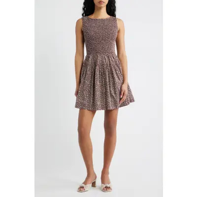 Hill House Home Cosima Mini Nap Dress in Ditsy Thistle Brown at Nordstrom, Size Medium | Nordstrom