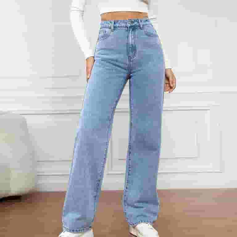 YANHAIGONG Summer Saving!Women Wide Leg Jean Pants,Women's Wide Leg Jeans High Waisted Stretchy S... | Walmart (US)