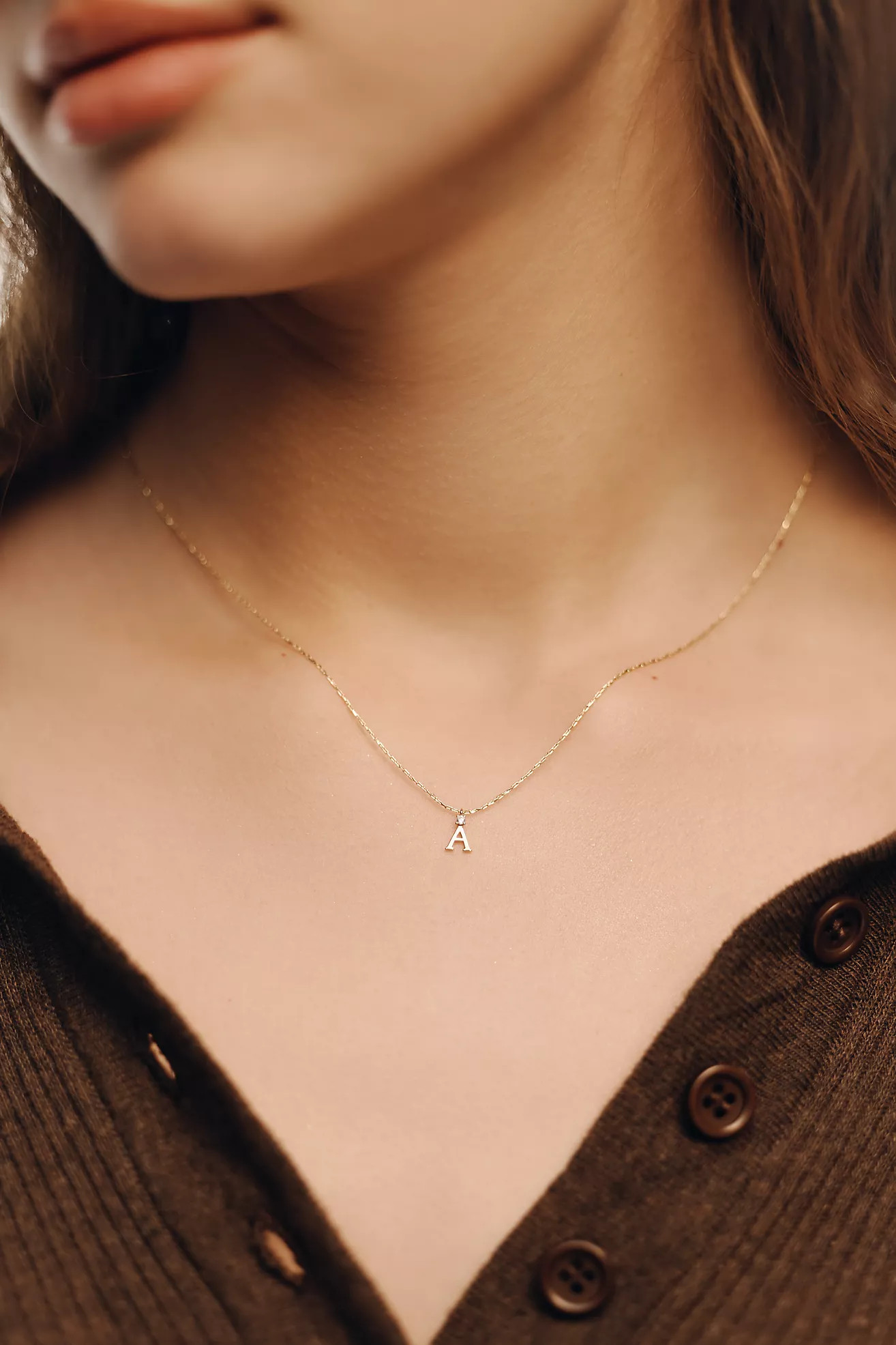 Crystal Initial Pendant Necklace | Anthropologie (US)
