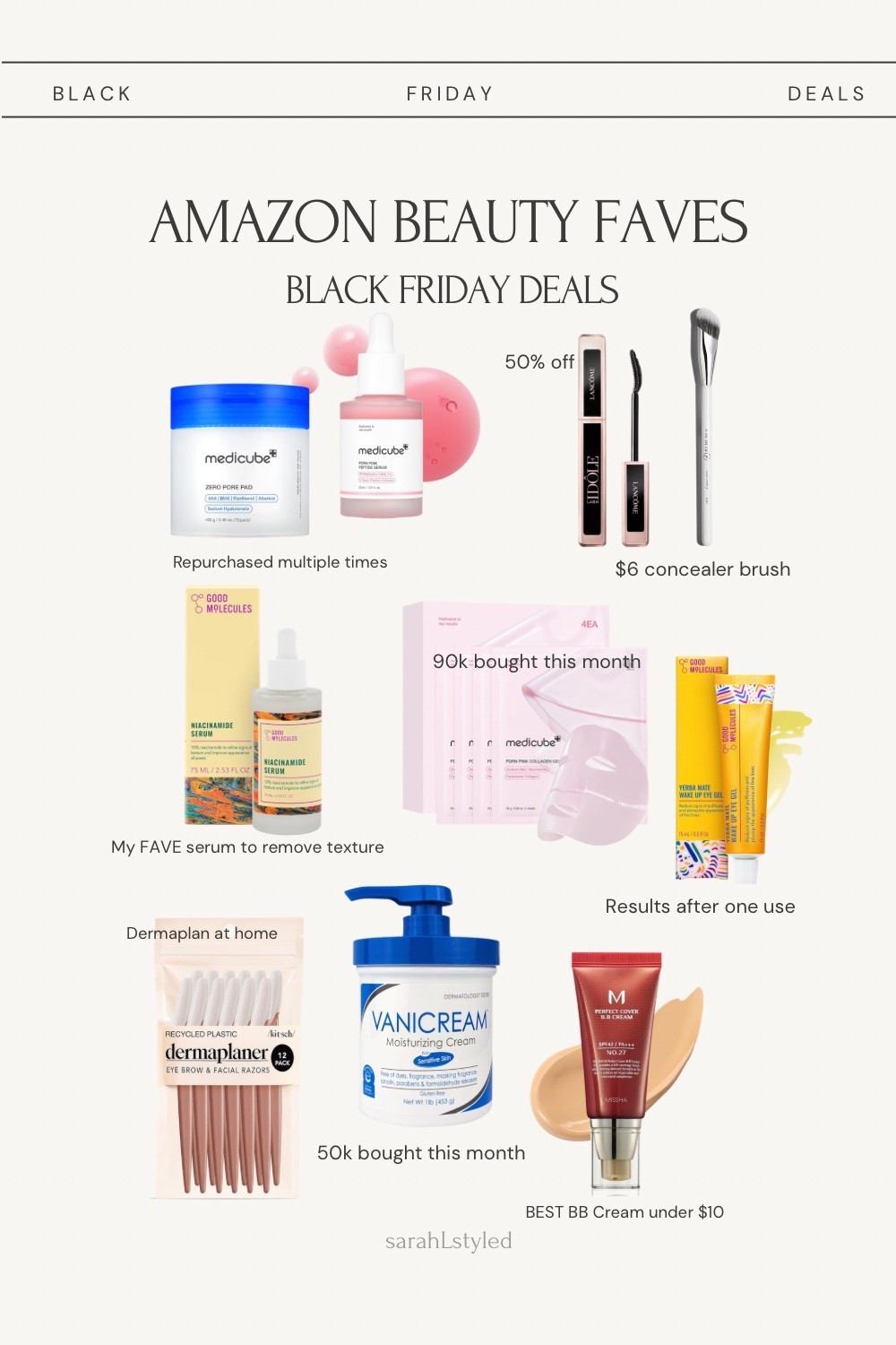 My Amazon beauty Black Friday Deal picks! 

Amazon Black Friday deals, Amazon finds, Skincare favorites on sale, best bb cream, favorite eye cream, Lancôme mascara on sale, face masks 

#LTKSaleAlert #LTKFindsUnder50 #LTKBeauty
