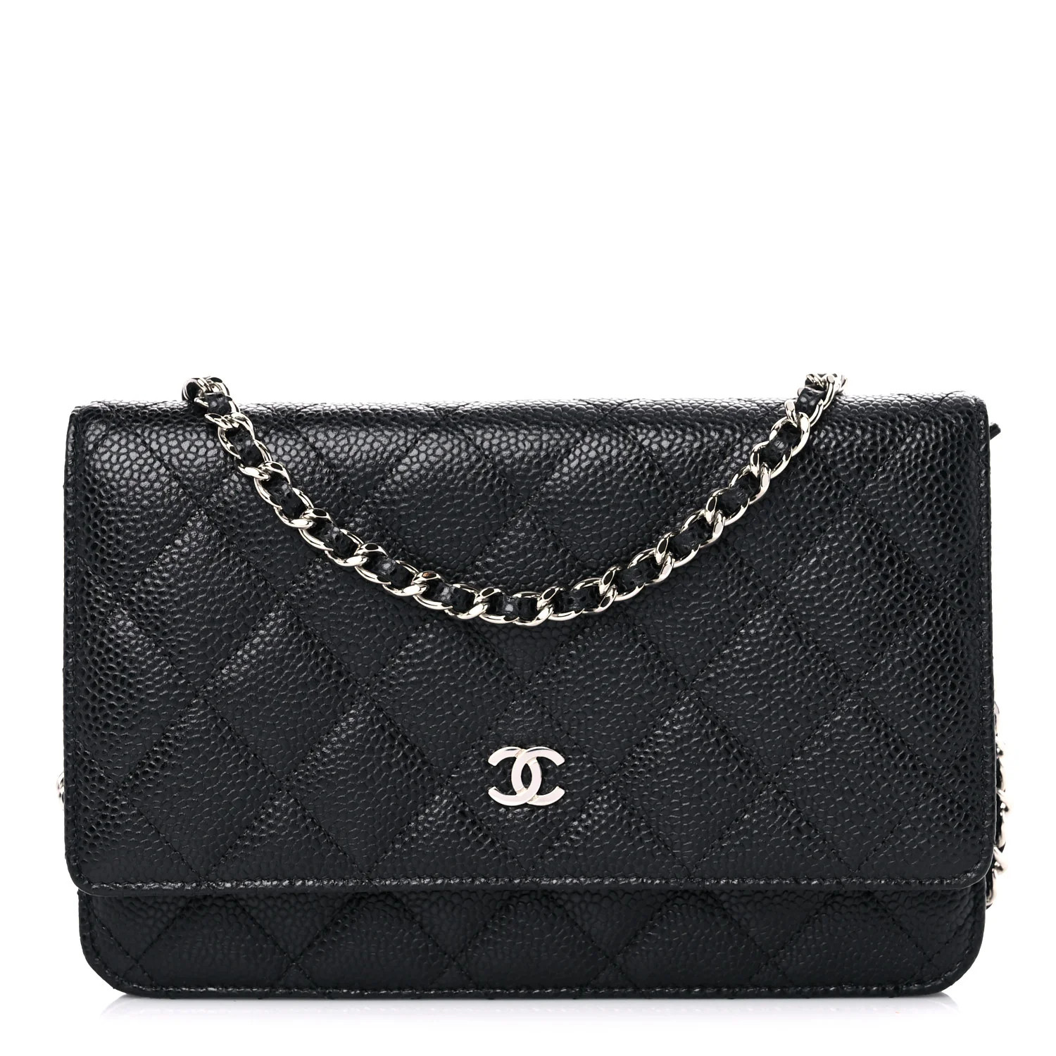 CHANEL Caviar Quilted Wallet On Chain WOC Black | FASHIONPHILE (US)