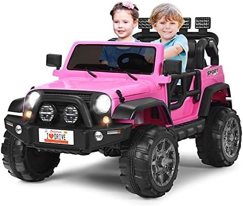 Costzon 2-Seater Ride on Truck, 12V Battery Powered Electric Vehicle Toy w/ Remote Control, 3 Spe... | Amazon (US)